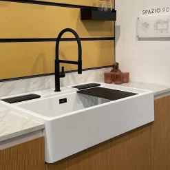 Évier timbre d'office granit blanc SPAZIO