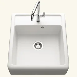 Évier timbre d'office granit blanc cassé Kümbad KIWI 1 bac 595x630