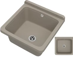 Évier Zorghoek Orta Granitan pour Garage, Buanderie - Beige