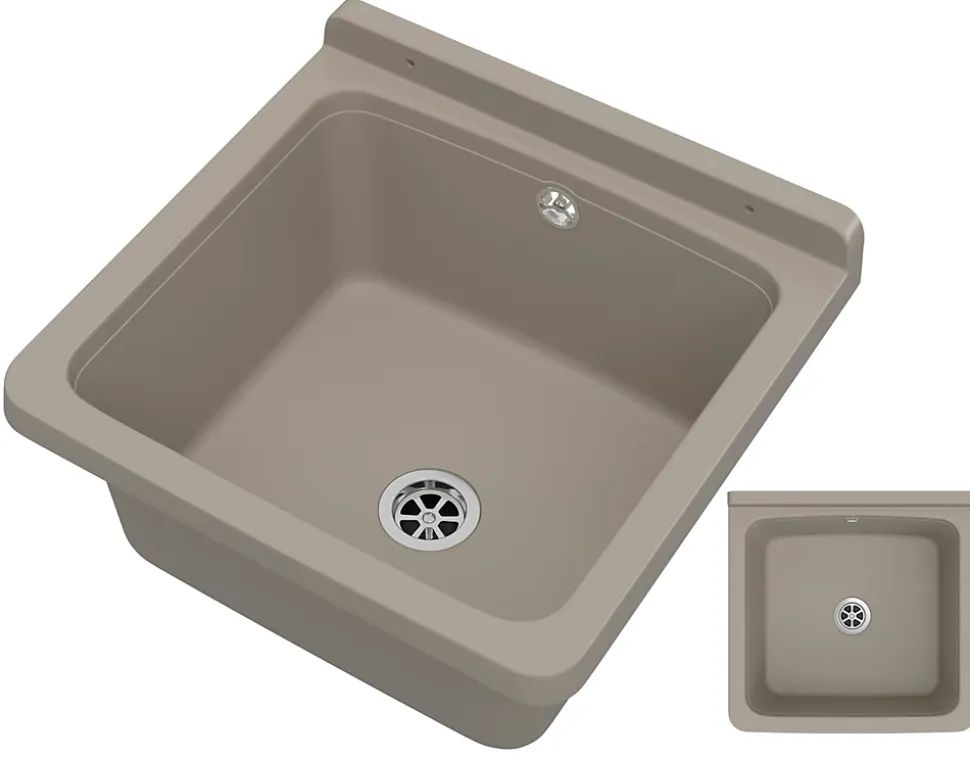 Évier Zorghoek Orta Granitan pour Garage, Buanderie - Beige