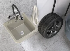 Évier Zorghoek Orta Granitan pour Garage, Buanderie - Beige