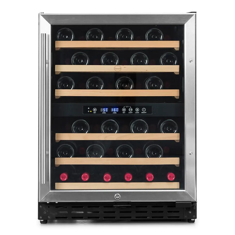 Vinobox 50 bouteilles. Cave à vin inox 2 zones