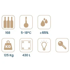 Vinobox 168 bouteilles. Cave à vin noir 1 zone