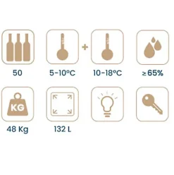 Vinobox 50 bouteilles. Cave à vin noir 2 zones