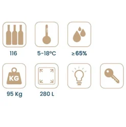 Vinobox 110 bouteilles. Cave à vin inox 1 zone