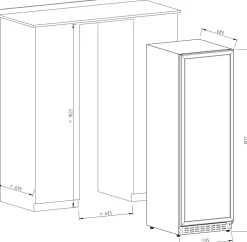Vinobox 168 bouteilles. Cave à vin inox 1 zone