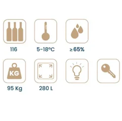 Vinobox 110 bouteilles. Cave à vin noir 1 zone