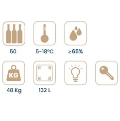 Vinobox 50 bouteilles. Cave à vin inox 1 zone