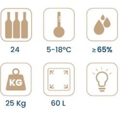 Vinobox Design 24 bouteilles. Cave à vin inox électrique