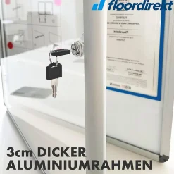 Vitrine murale 94 x 98 cm avec cadre en aluminium, 12 x A4 avec magnets