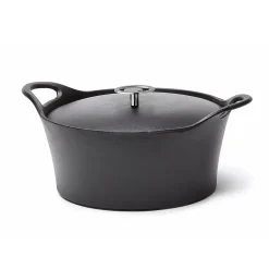 Volcan - Cocotte ronde 20cm fonte de fer émaillée noire avec couvercle