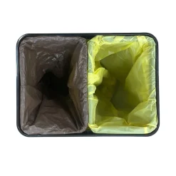 WELLHOME Poubelle de recyclage intelligente sans pied avec ouverture automatique et contact manuel 15L+15L 35,5x26x60cm Noir