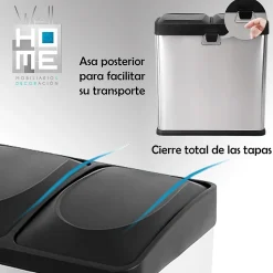 WellHome Poubelle de recyclage à 2 compartiments 16 L, recyclage des déchets