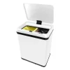 WELLHOME Poubelle de recyclage intelligente sans pied avec ouverture automatique et contact manuel 15L+15L 35,5x26x60cm Blanc