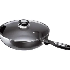 Wok anti adhésif 28cm avec couvercle Beka 13078284 pro induc anthracite