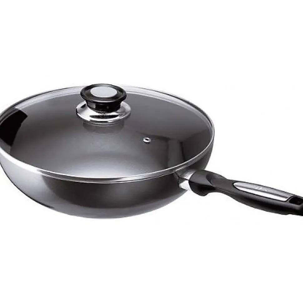 Wok anti adhésif 28cm avec couvercle Beka 13078284 pro induc anthracite