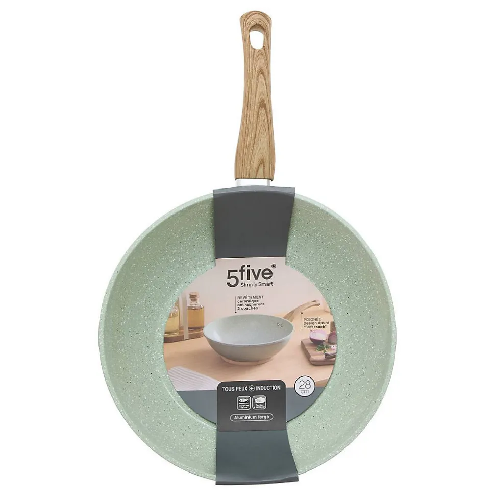 Wok 28cm en aluminium forgé - Vert- 5five
