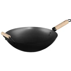 Wok en Acier & Manche en Bois 