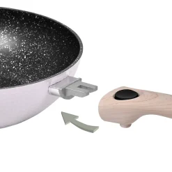 Wok en aluminium lilas H. 13,5 x L. 29 cm Durandal Equilibre Céramique