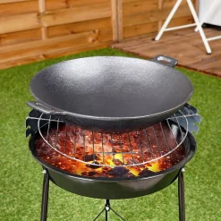 Wok En Fonte LITINA 30 Cm Pour Cuisiniers Amateurs Répartition De Chaleur Optimale