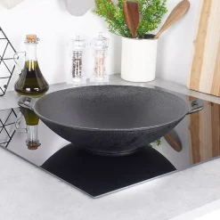 Wok En Fonte LITINA 30 Cm Pour Cuisiniers Amateurs Répartition De Chaleur Optimale