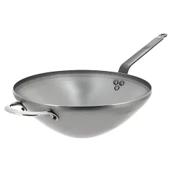 Wok Tôle Acier Fond Plat 40 cm - Emga
