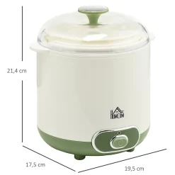 Yaourtière 20 W - machine à yaourt électrique - 2 récipients 1,5 L, panier filtre inclus - PP blanc vert