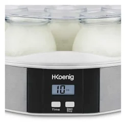 Yaourtière H.Koenig ELY70 inox 7 pots 1,12 L écran LCD programmable