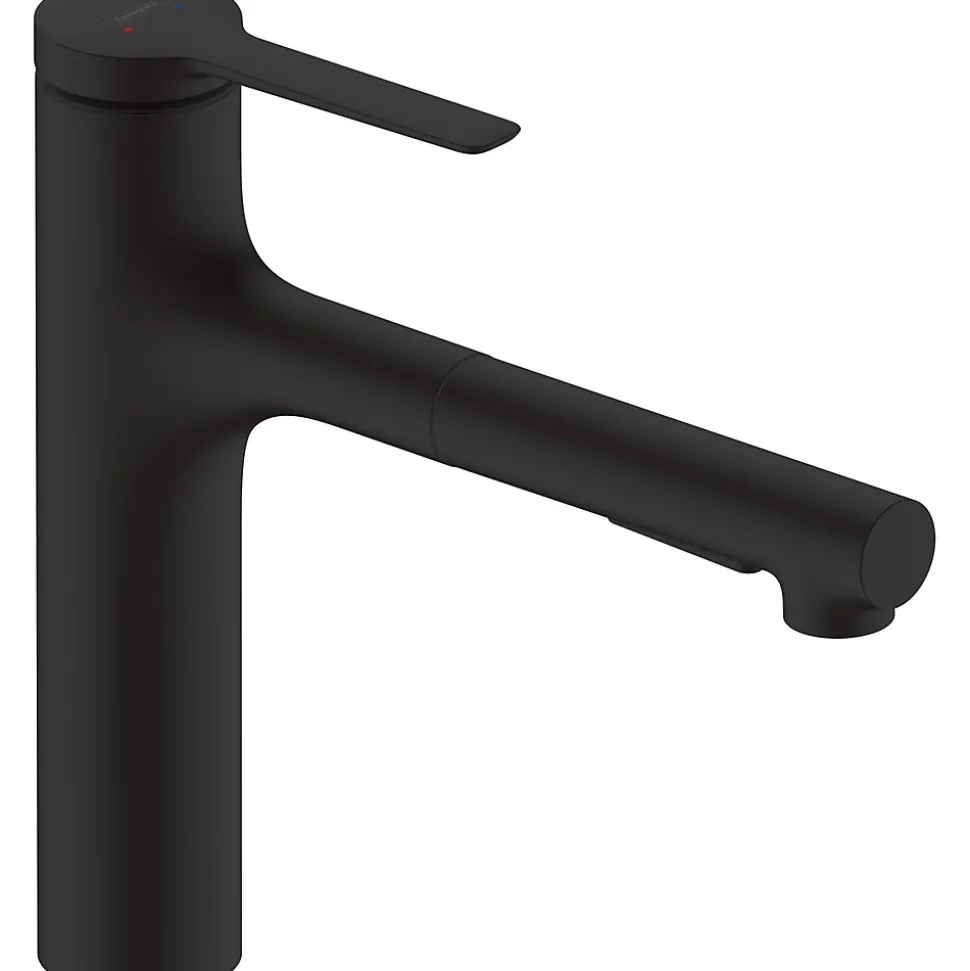 Zesis M33 Mitigeur de cuisine 160 avec douchette extractible 2 jets noir mat HANSGROHE 74801670
